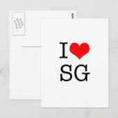 I LOVE SG carte postale (portrait) (Devant / Derrière)