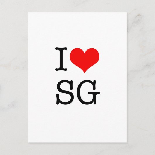 I LOVE SG carte postale (portrait) (Devant)