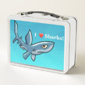 I Love Sharks Metal Lunch Box (Achterkant)