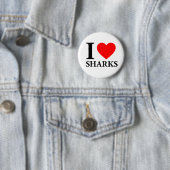 I Love Sharks Ronde Button 5,7 Cm (In situ)