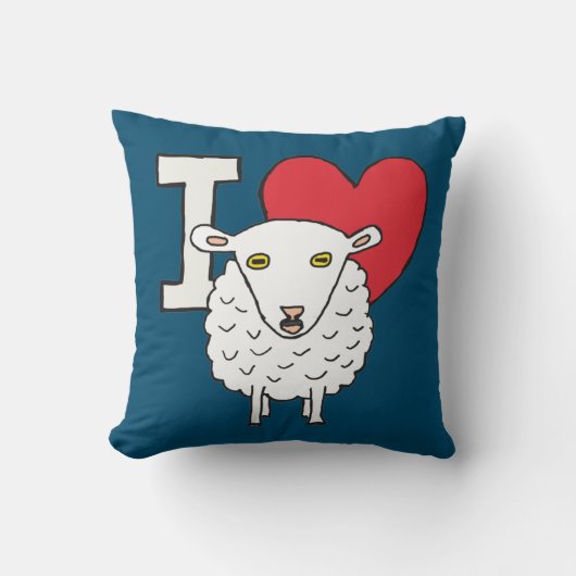 I Love Sheep Kussen (Voorkant)