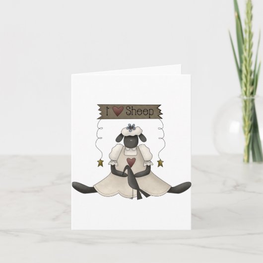 I Love Sheep Notes Cartes (Devant)