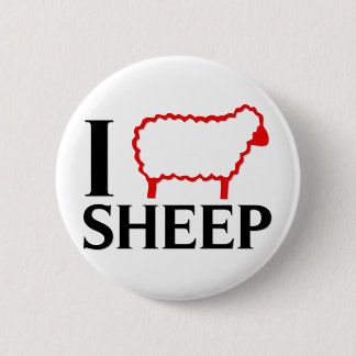 I Love Sheep Ronde Button 5,7 Cm
