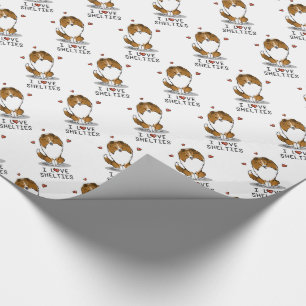 I Love Shelties (sable 2) Shetland Sheepdogs Cute Cadeaupapier