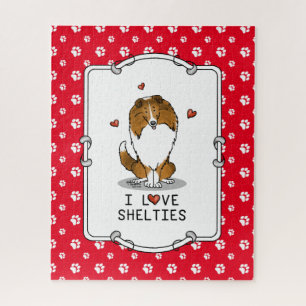 I Love Shelties (sable 2) Shetland Sheepdogs Cute Legpuzzel