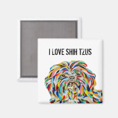 I Love Shih Tzus Magnet Magneet (Voorkant / Achterkant)