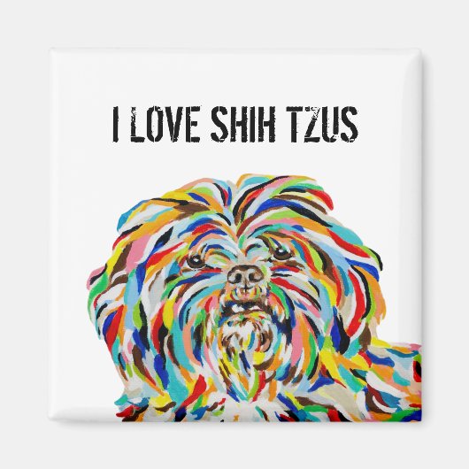 I Love Shih Tzus Magnet Magneet (Voorkant)
