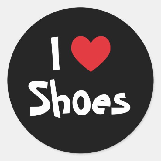 I Love Shoes Ronde Sticker (Voorkant)