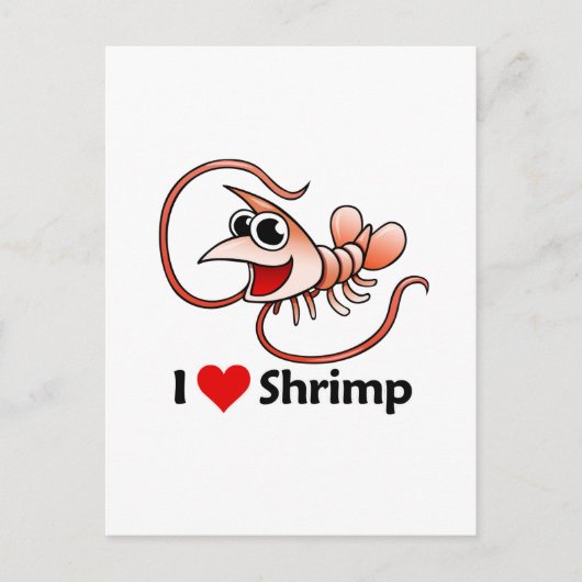 I Love Shrimp Briefkaart (Voorkant)