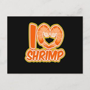 I Love Shrimp Shrimps Seafood Briefkaart