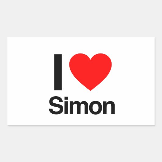 i love simon rechthoekige sticker (Voorkant)