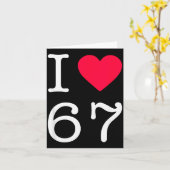 I Love Six Seven 6 7 Meme Gen Alpha Slang Kaart (Gele Bloem)