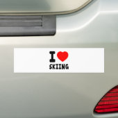 I Love Skiing Bumpersticker (Op auto)