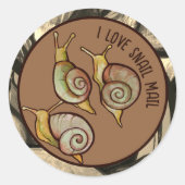 I Love Snail Mail Classic Round Sticker (Devant)
