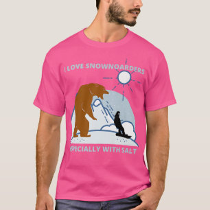I love Snowboarders funny sarcastic bear hunting T-shirt