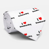 I Love Snowboarding Stropdas (Opgerold)