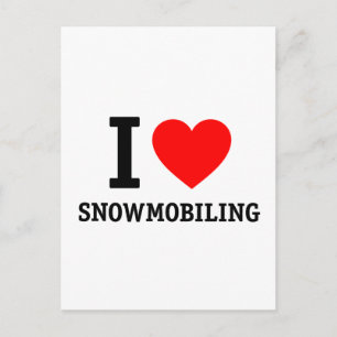 I Love Snowmobiing Briefkaart