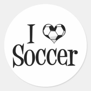 I Love Soccer Ronde Sticker