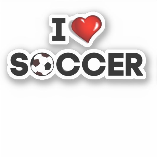 I Love Soccer Sticker (Voorkant)