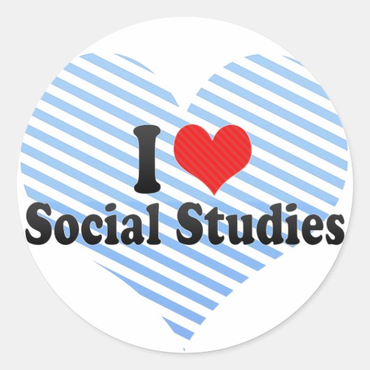 I Love Social Studies Ronde Sticker (Voorkant)