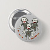 I Love Sock Monkeys Ronde Button 5,7 Cm (Voorkant /achterkant)