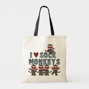 I Love Sock Monkeys Tshirts and Gifts Tote Bag