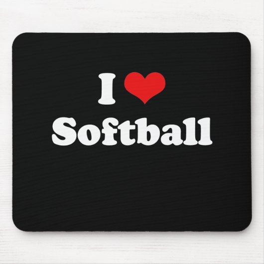 I Love Softball Tshirt Muismat (Voorkant)
