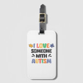 I Love Someone With Autism Bagagelabel (Voorkant (verticaal))