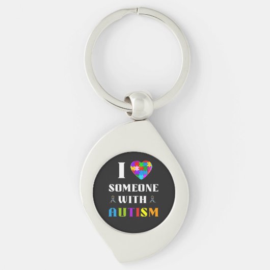 I Love Someone With Autism Sleutelhanger (Voorkant)