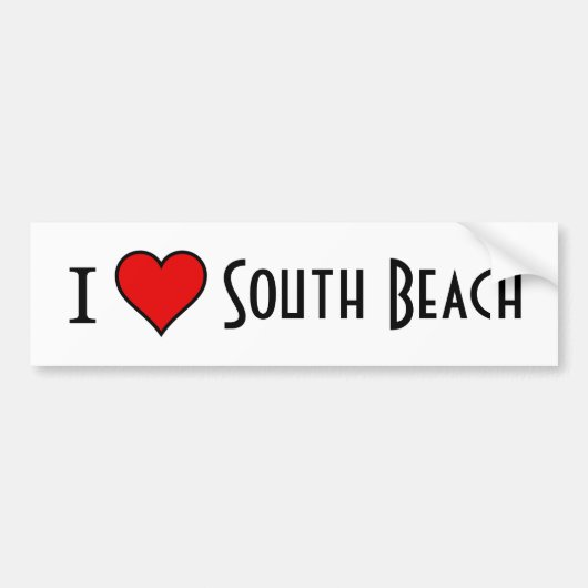 ~I Love South Beach~ BUMPER STICKER (Devant)