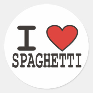 I Love Spaghetti Ronde Sticker