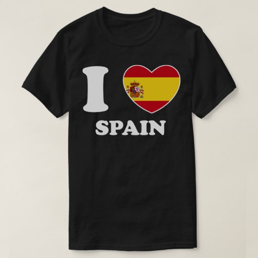 I Love Spain Heart Flag Women Man Kinder Souvenir T-shirt (Design voorkant)