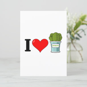 I Love Spinach Invitation Kaart