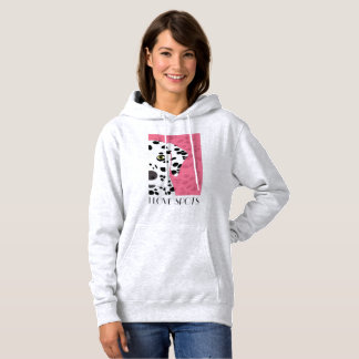 "I Love Spots" - Roze, zwarte en witte Dalmatian Hoodie