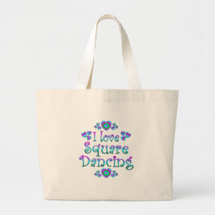 I Love Square Dancing Grote Tote Bag