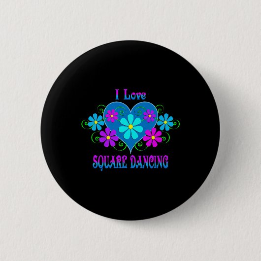 I Love Square Dancing Ronde Button 5,7 Cm (Voorkant)