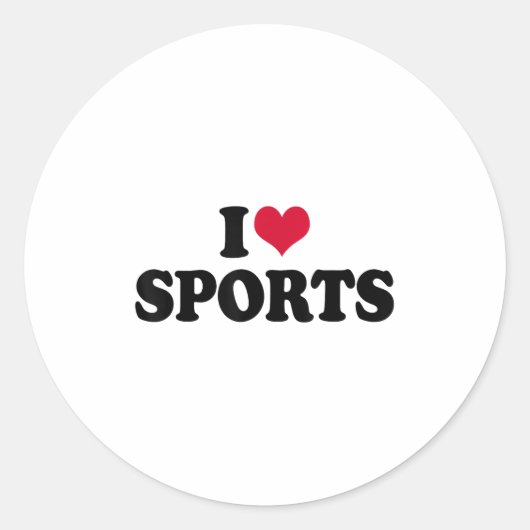 I Love Srts Fitness Motivation  Ronde Sticker (Voorkant)