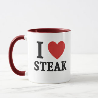 I Love Steak – Funny Meat Lover & BBQ Shirt Mok
