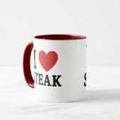 I Love Steak – Funny Meat Lover & BBQ Shirt Mok (Voorkant links)