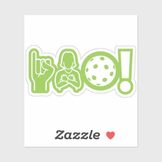 I Love Sticker Pickleball (Sourd) (Feuille)