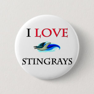 I Love Stingrays Ronde Button 5,7 Cm