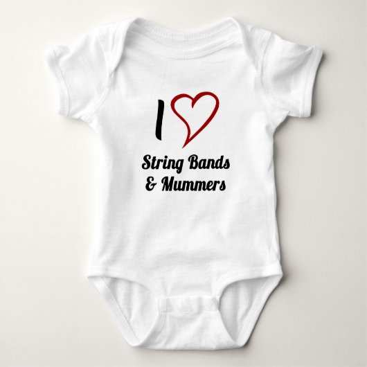 I Love String Bands & Mummers Romper (Voorkant)