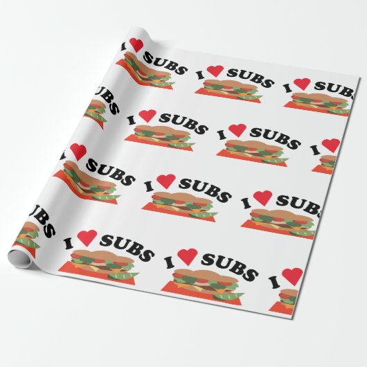 I Love Subs Cadeaupapier (Uitgerold)