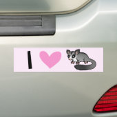 I Love Sugar Gliders Bumpersticker (Op auto)