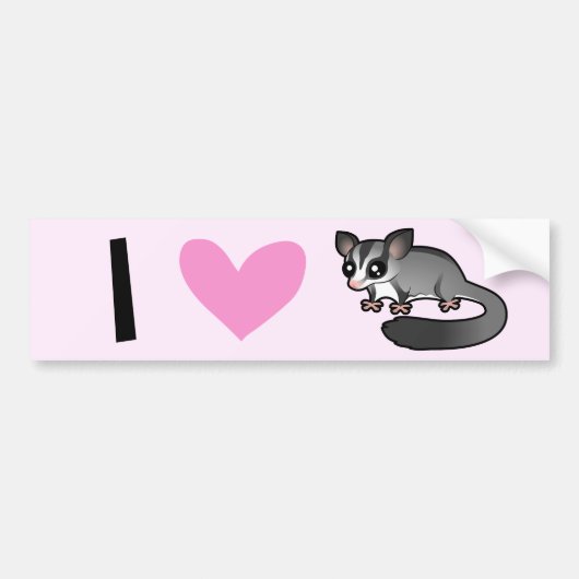 I Love Sugar Gliders Bumpersticker (Voorkant)