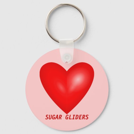 I Love Sugar Gliders Sleutelhanger (Voorkant)