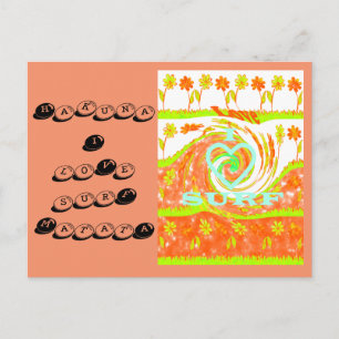 I Love surf Hakuna Matata girly surf briefkaart