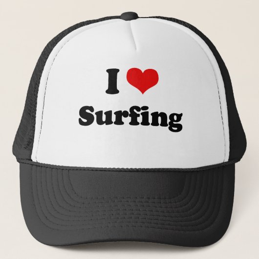 I Love Surfing Tshirt Trucker Pet (Voorkant)