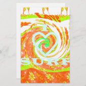 I Love Surven: Mooie Bloemen met Cool Text Art Briefpapier (Voorkant / Achterkant)