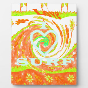 I Love Surven: Mooie Bloemen met Cool Text Art Fotoplaat